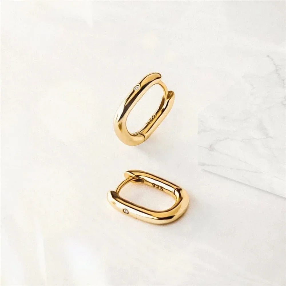 Mariasz Minimalist 1/3Pairs Dainty U-Shaped Stainless Steel Hoop Earrings for Women Gold Color with CZ Huggie Hoops Jewelry