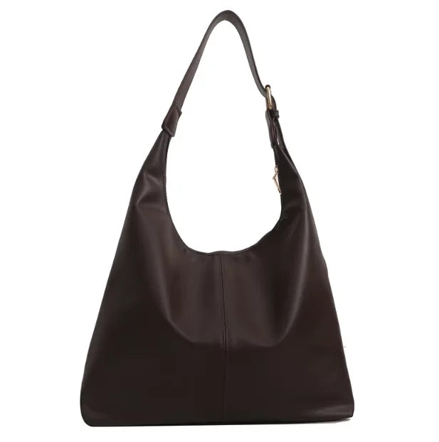 Trendy Casual Soft PU Women's Handbags Solid Color Large Capacity Female Shoulder Bag Retro Tote Bag For Commute Shopping