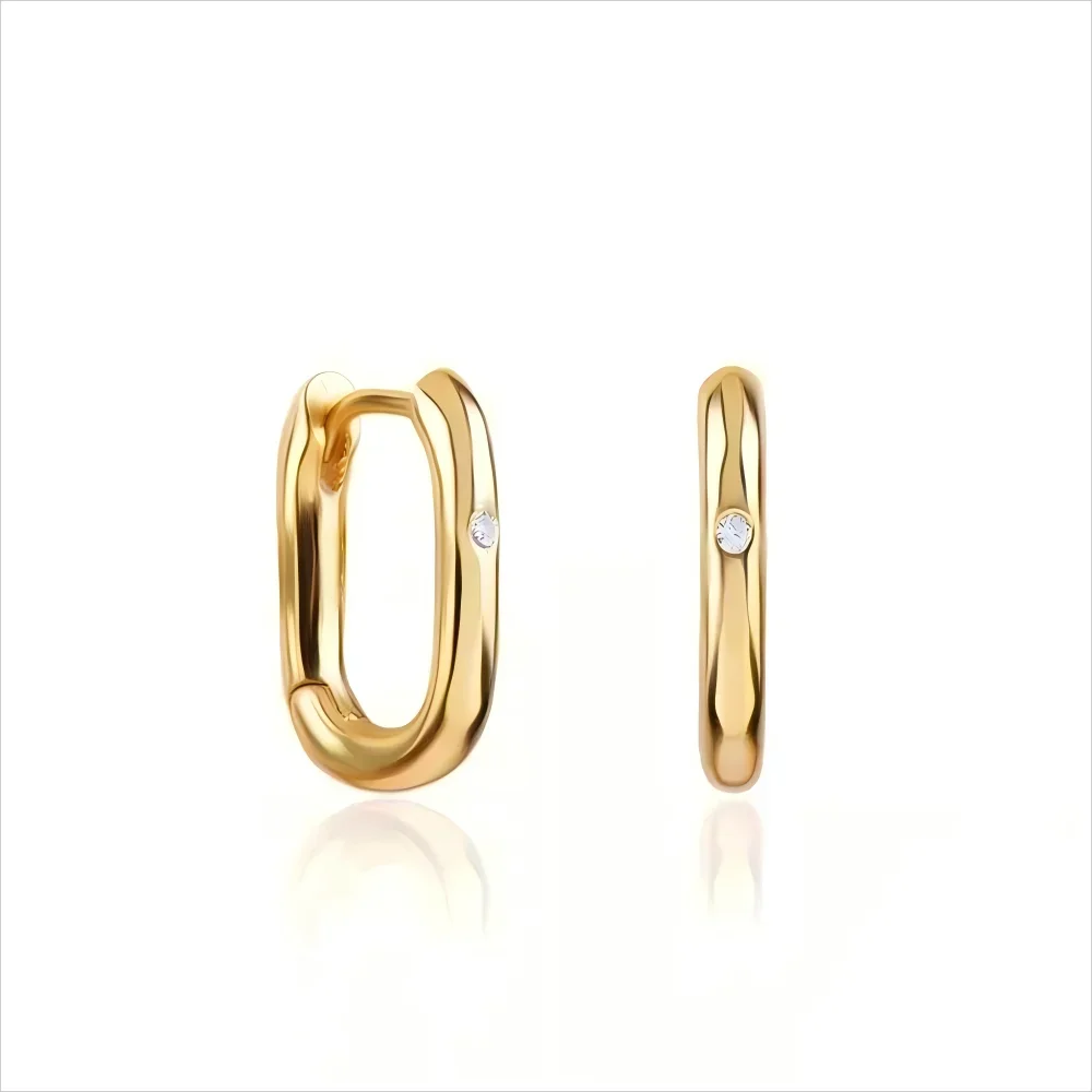 Mariasz Minimalist 1/3Pairs Dainty U-Shaped Stainless Steel Hoop Earrings for Women Gold Color with CZ Huggie Hoops Jewelry