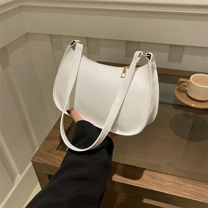 Spring Trendy Fashion Women's Solid Color Shoulder Bag Versatile Small Square Design Gentle Style for Casual Occasions