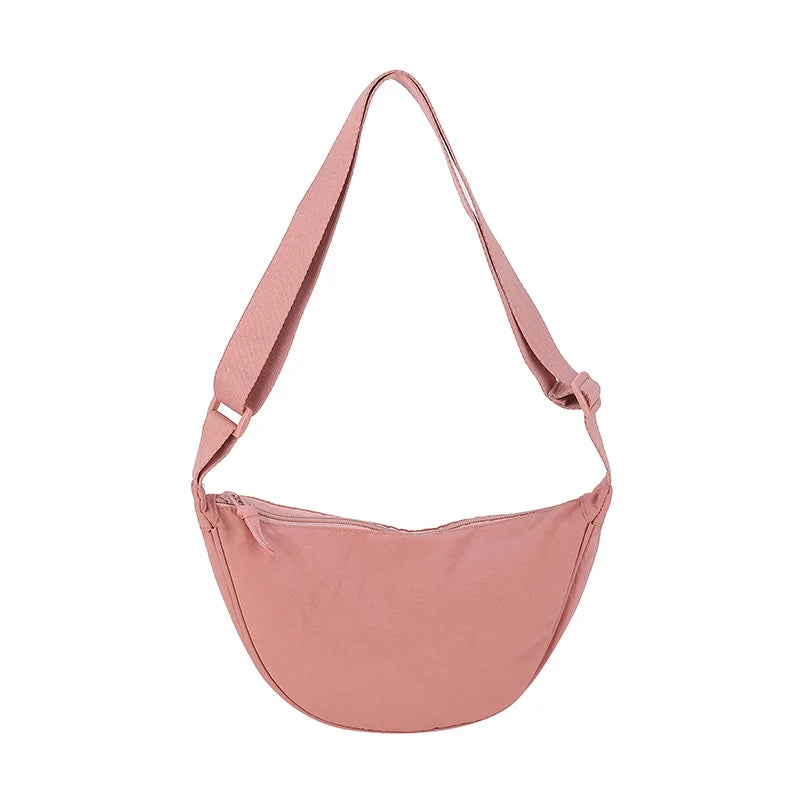 Simple Design Women's Messenger Bag Fashion Ladies Nylon Hobos Small Shoulder Bags Vintage Female Girls Purse Cloth Handbags