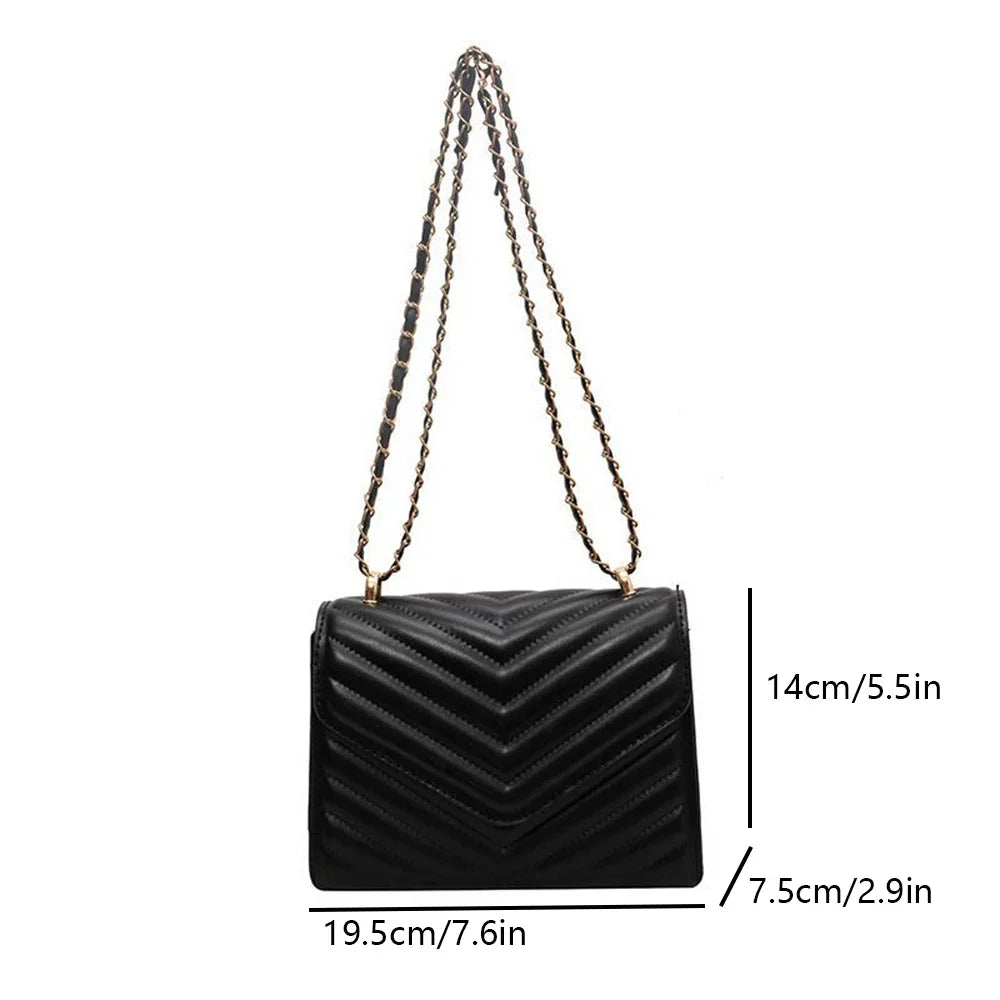Women's One Shoulder Fashion Retro Small Square Bag Crossbody Handbag Minimalist Style Women's Chain Bag Suitable for Travel-ll