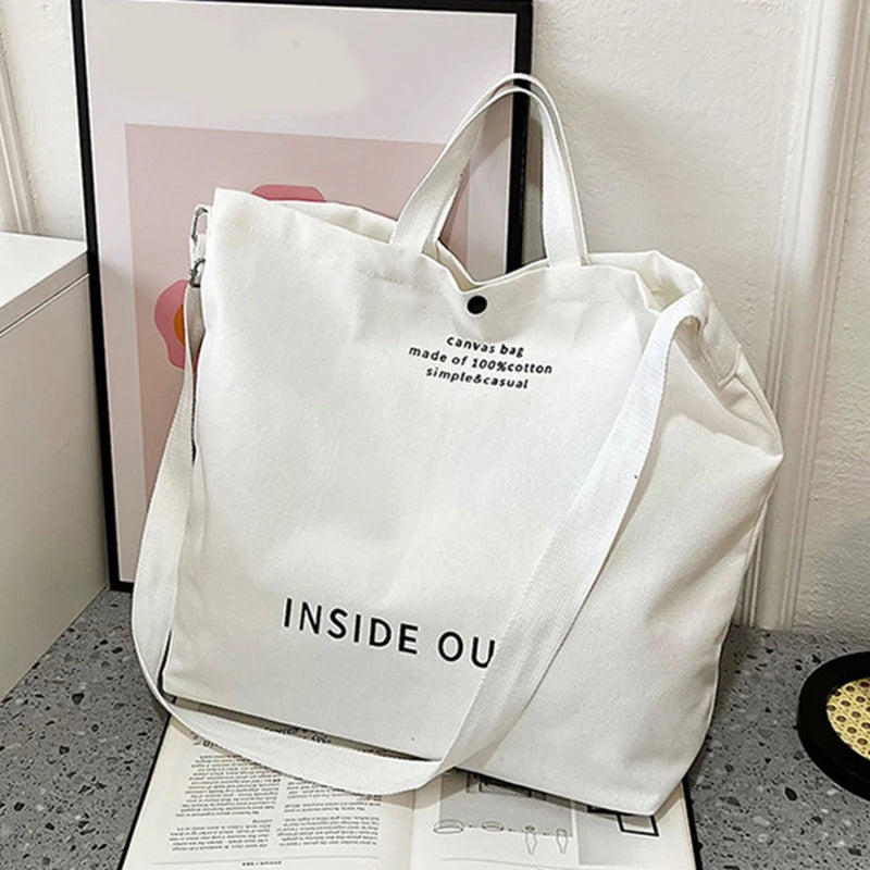 High Quality Women Canvas Shoulder Bag 2023 Shopping Bags Students Book Bag Cotton Cloth Handbags Large Tote For Girls wallet