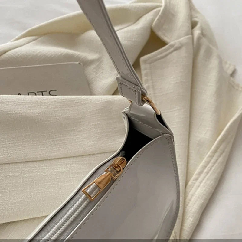 Retro Solid Color PU Leather Shoulder Underarm Bag Women's Fashion Handbags Casual Purses and Handbag Ladies Hand Bags