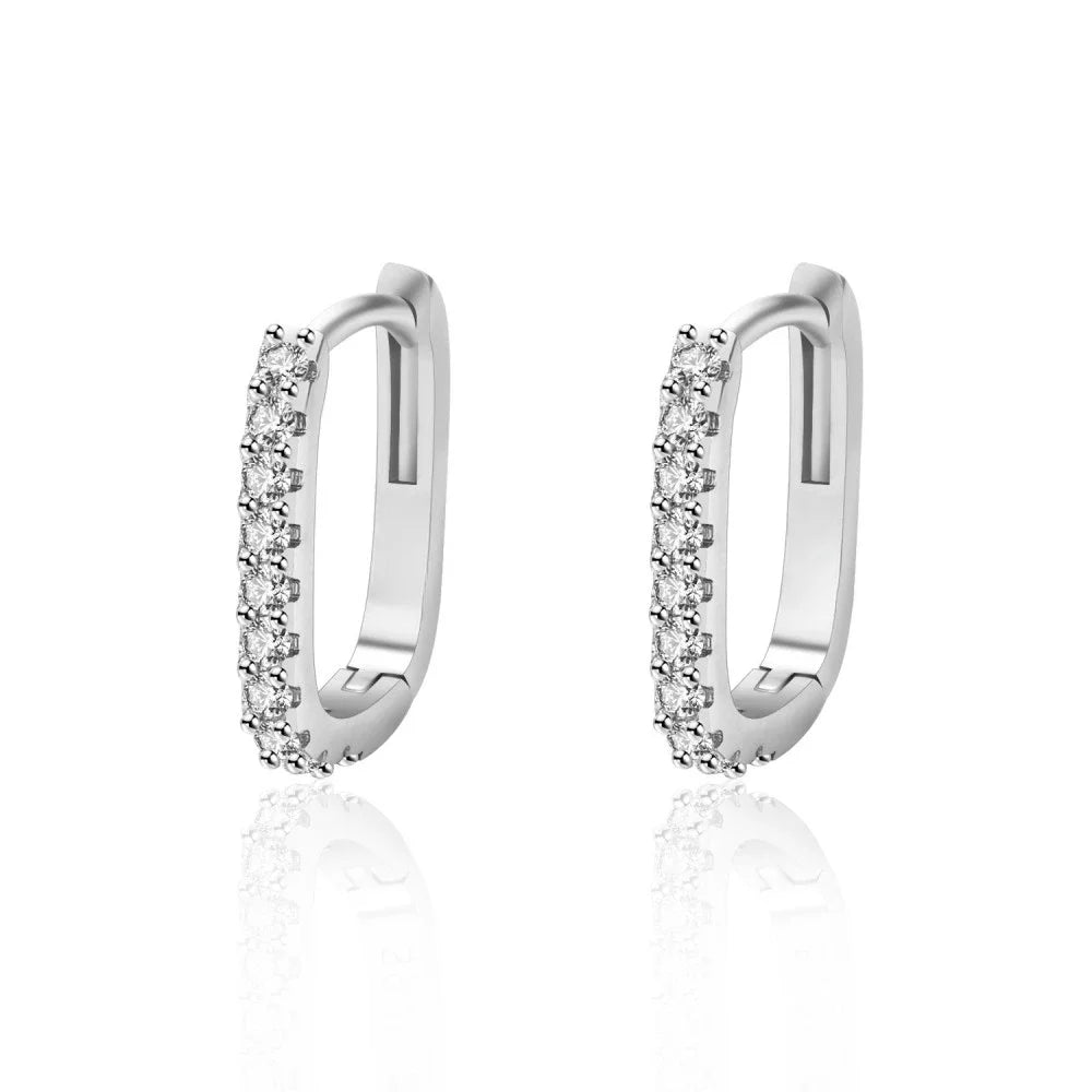 Mariasz Minimalist 1/3Pairs Dainty U-Shaped Stainless Steel Hoop Earrings for Women Gold Color with CZ Huggie Hoops Jewelry