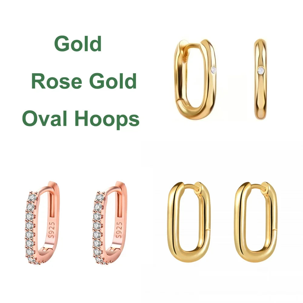Mariasz Minimalist 1/3Pairs Dainty U-Shaped Stainless Steel Hoop Earrings for Women Gold Color with CZ Huggie Hoops Jewelry