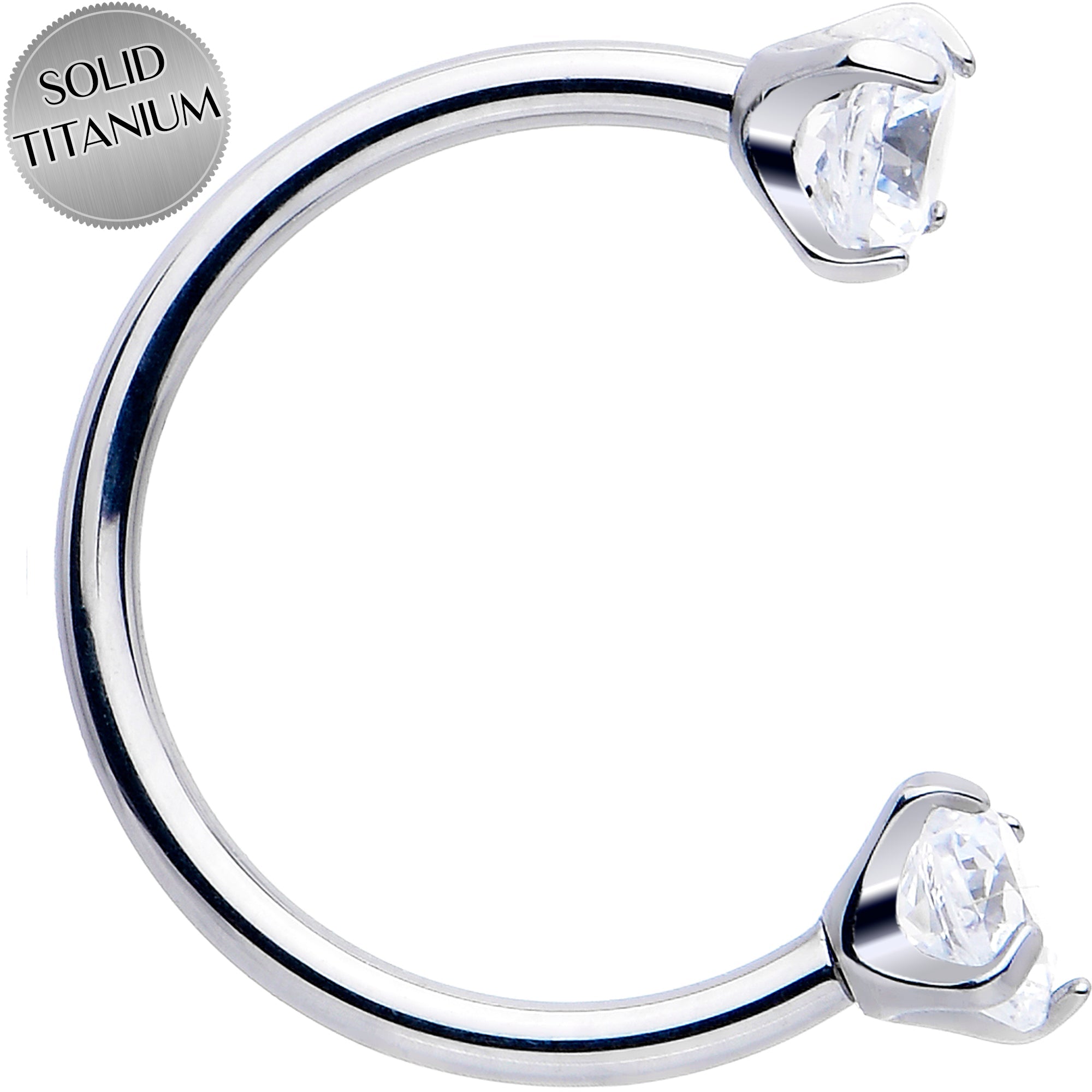 Double Gem Horseshoe Nose Ring Kit with Ball Grabber