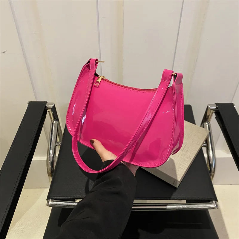 Spring Trendy Fashion Women's Solid Color Shoulder Bag Versatile Small Square Design Gentle Style for Casual Occasions