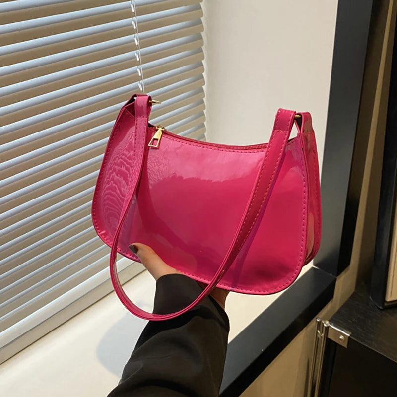 Spring Trendy Fashion Women's Solid Color Shoulder Bag Versatile Small Square Design Gentle Style for Casual Occasions