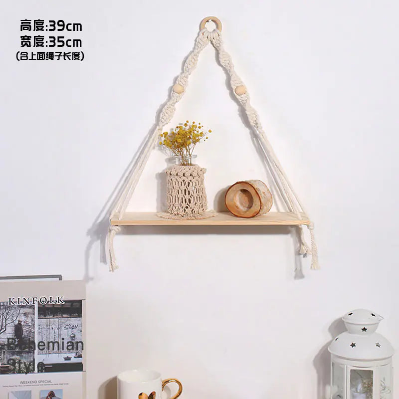 Bohemian Handwoven Tapestry Wall Shelf Decor