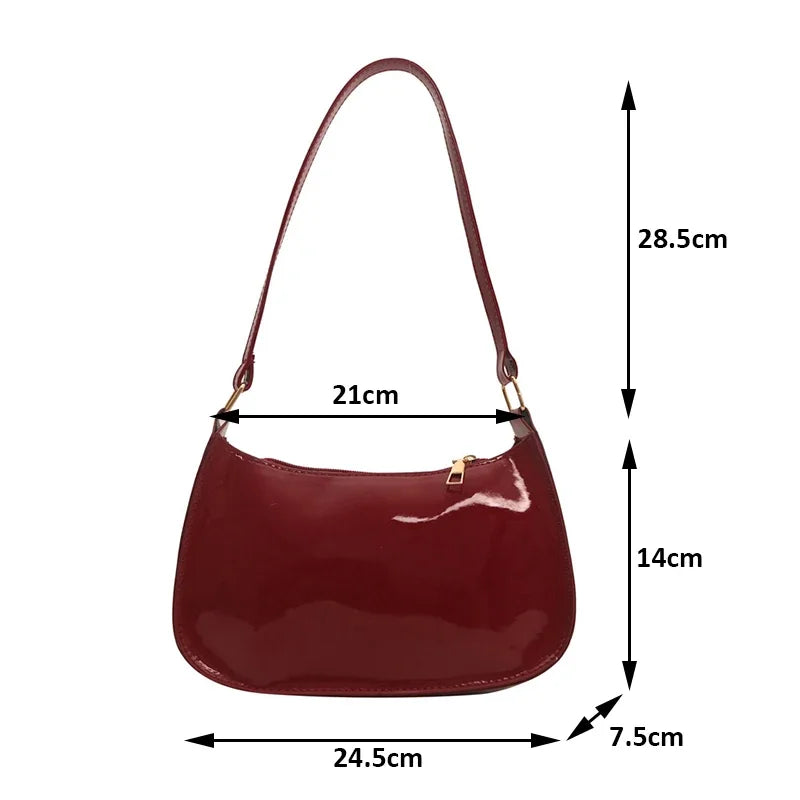 Retro Solid Color PU Leather Shoulder Underarm Bag Women's Fashion Handbags Casual Purses and Handbag Ladies Hand Bags