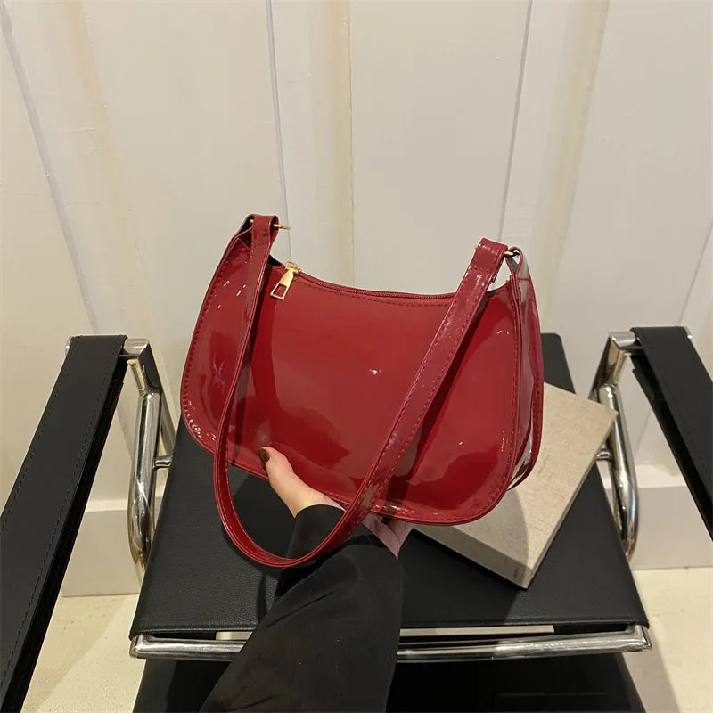 Spring Trendy Fashion Women's Solid Color Shoulder Bag Versatile Small Square Design Gentle Style for Casual Occasions