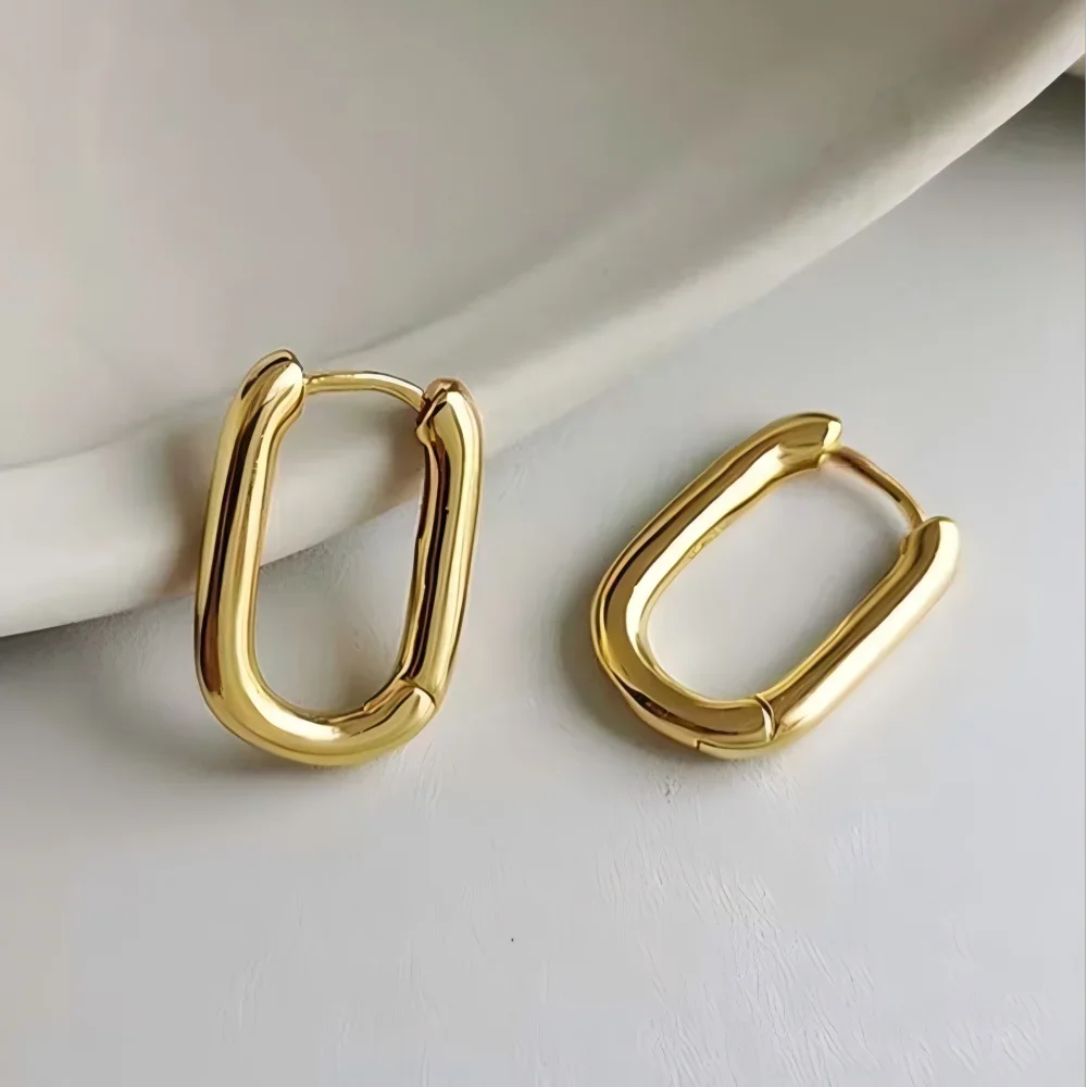 Mariasz Minimalist 1/3Pairs Dainty U-Shaped Stainless Steel Hoop Earrings for Women Gold Color with CZ Huggie Hoops Jewelry