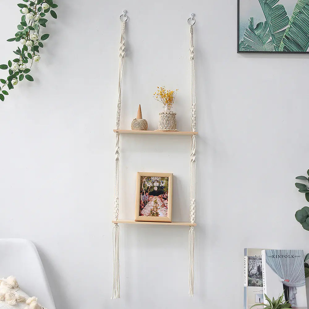 Bohemian Handwoven Tapestry Wall Shelf Decor