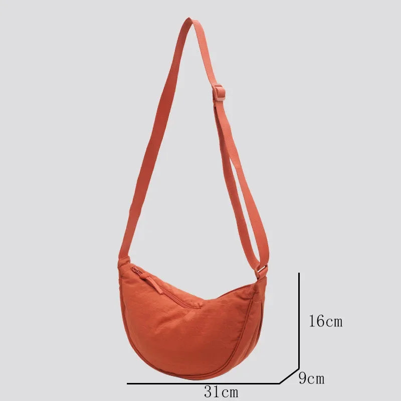 Simple Design Women's Messenger Bag Fashion Ladies Nylon Hobos Small Shoulder Bags Vintage Female Girls Purse Cloth Handbags