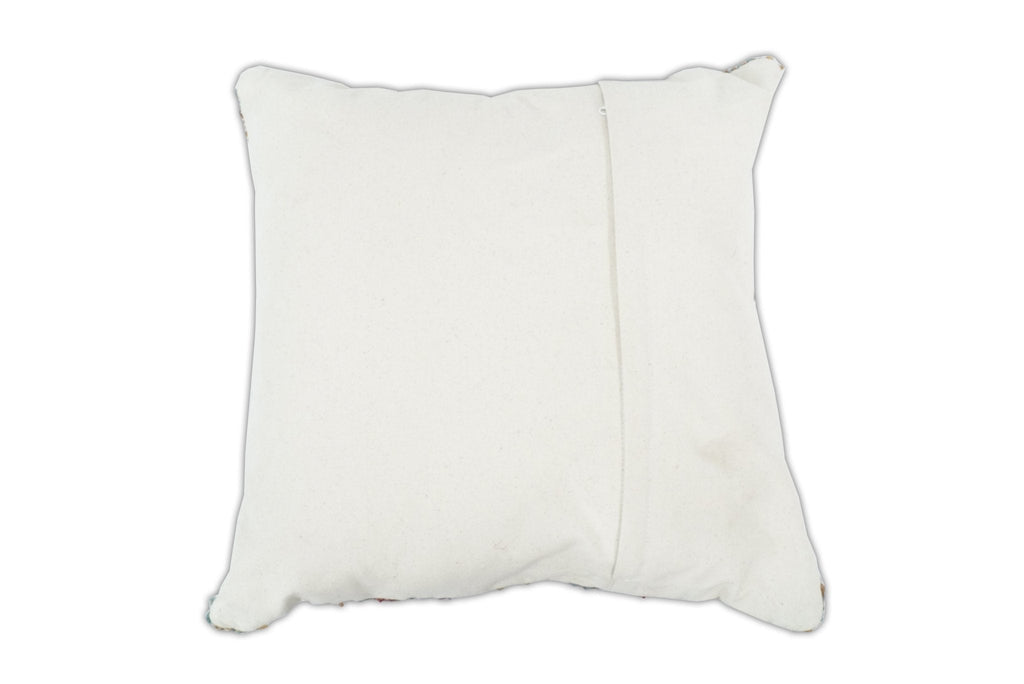 Hand Woven Boho Tribal Accent Mustard and Blue Jute and Wool Pillow, Cushion | PL13