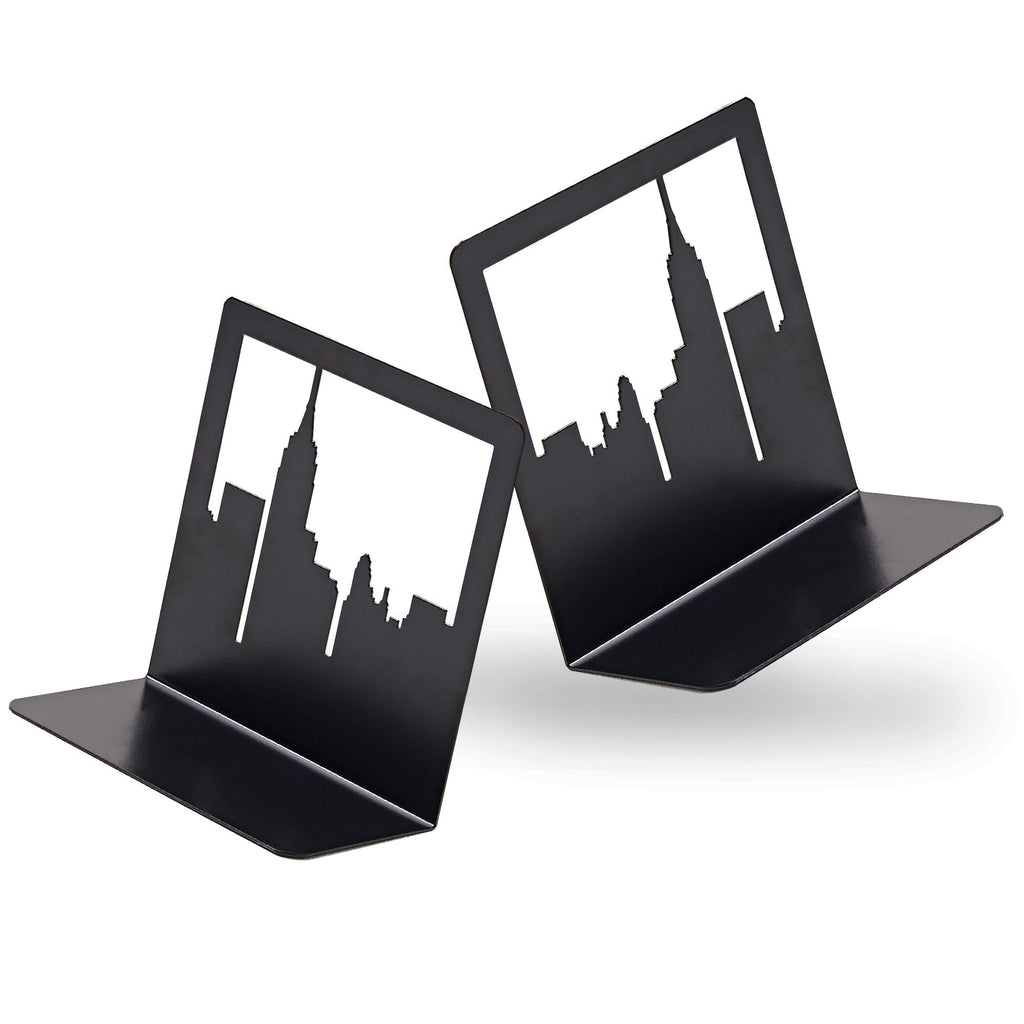 NYC Skyline Bookends – Decorative Metal Book Ends by Geomod