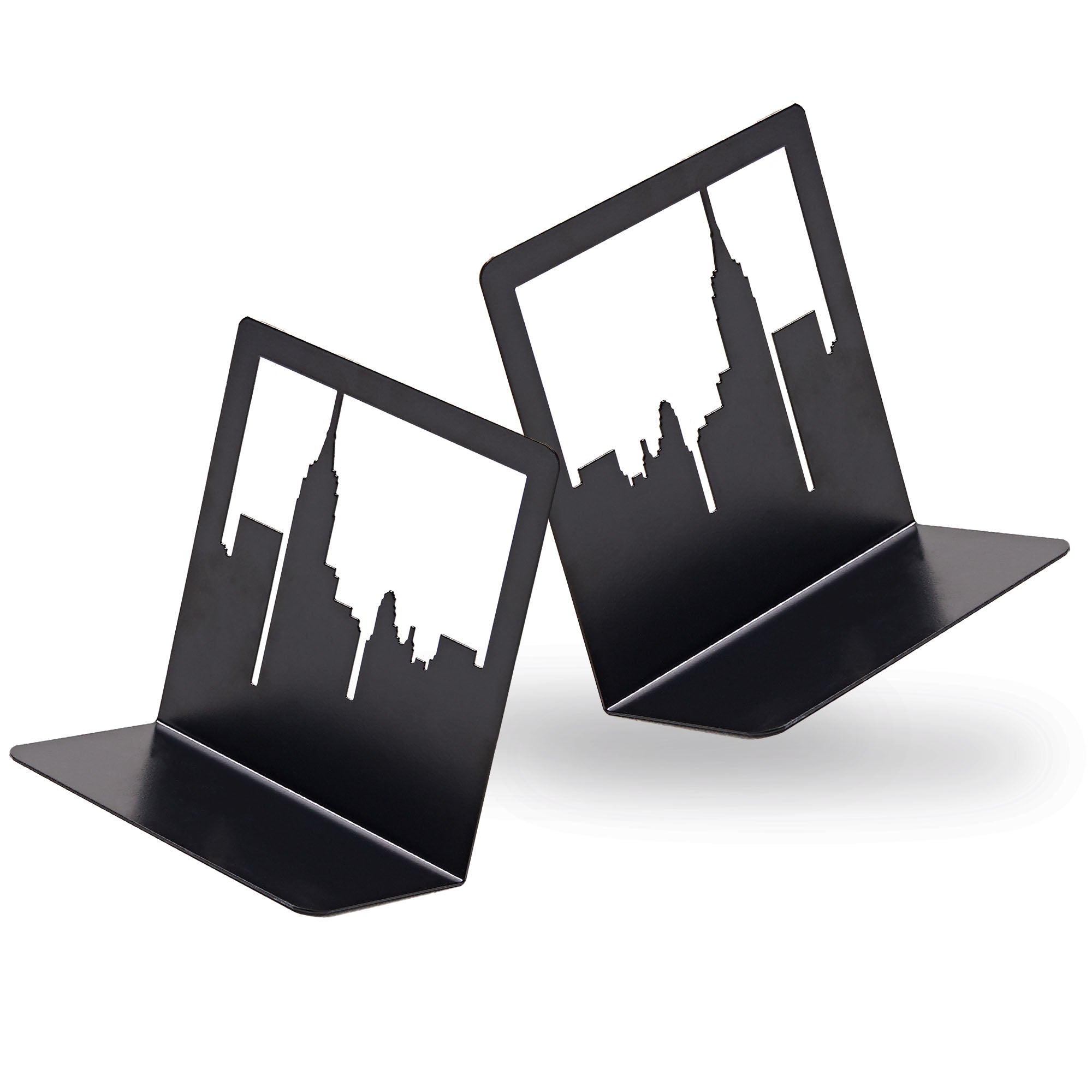 NYC Skyline Bookends – Decorative Metal Book Ends by Geomod
