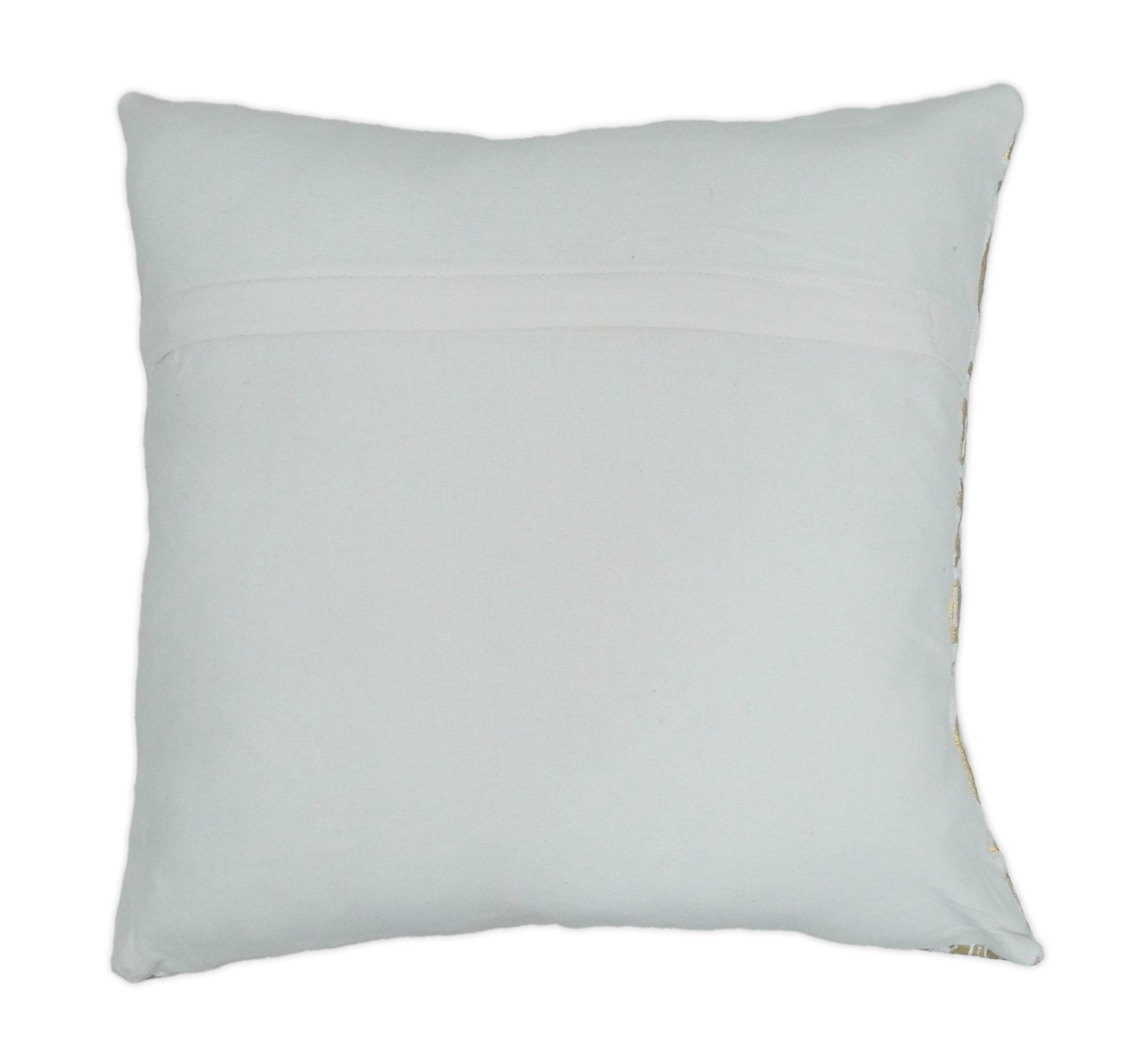 Square Geometric Printed Modern Contemporary Accent Gold and White Pillow Cover | PL08
