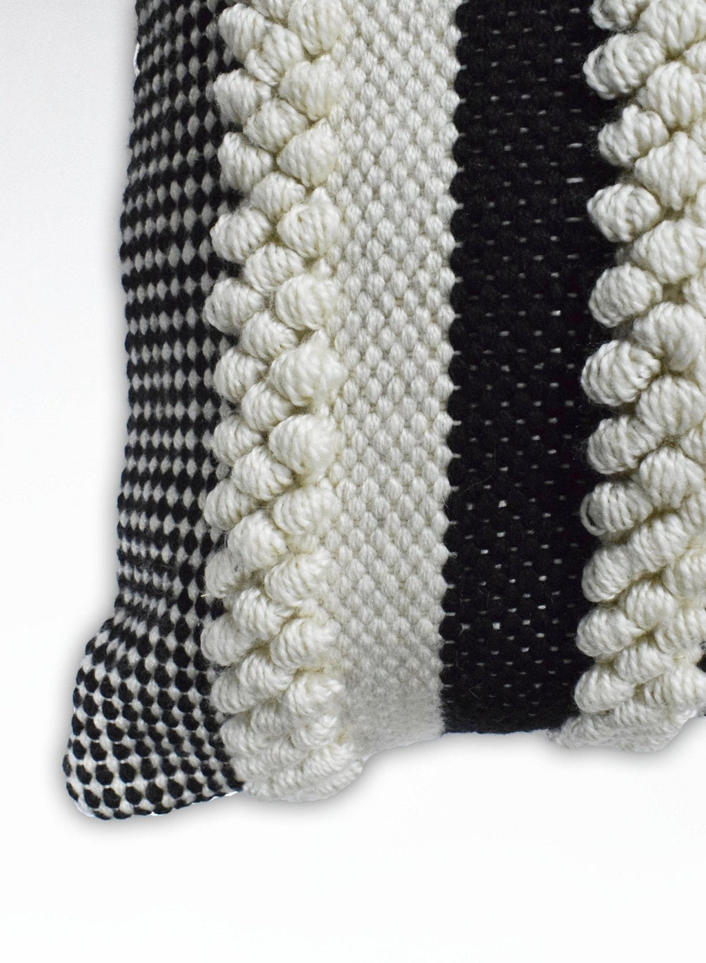 Square Outdoor and Indoor Safe Black and White Striped Pillow