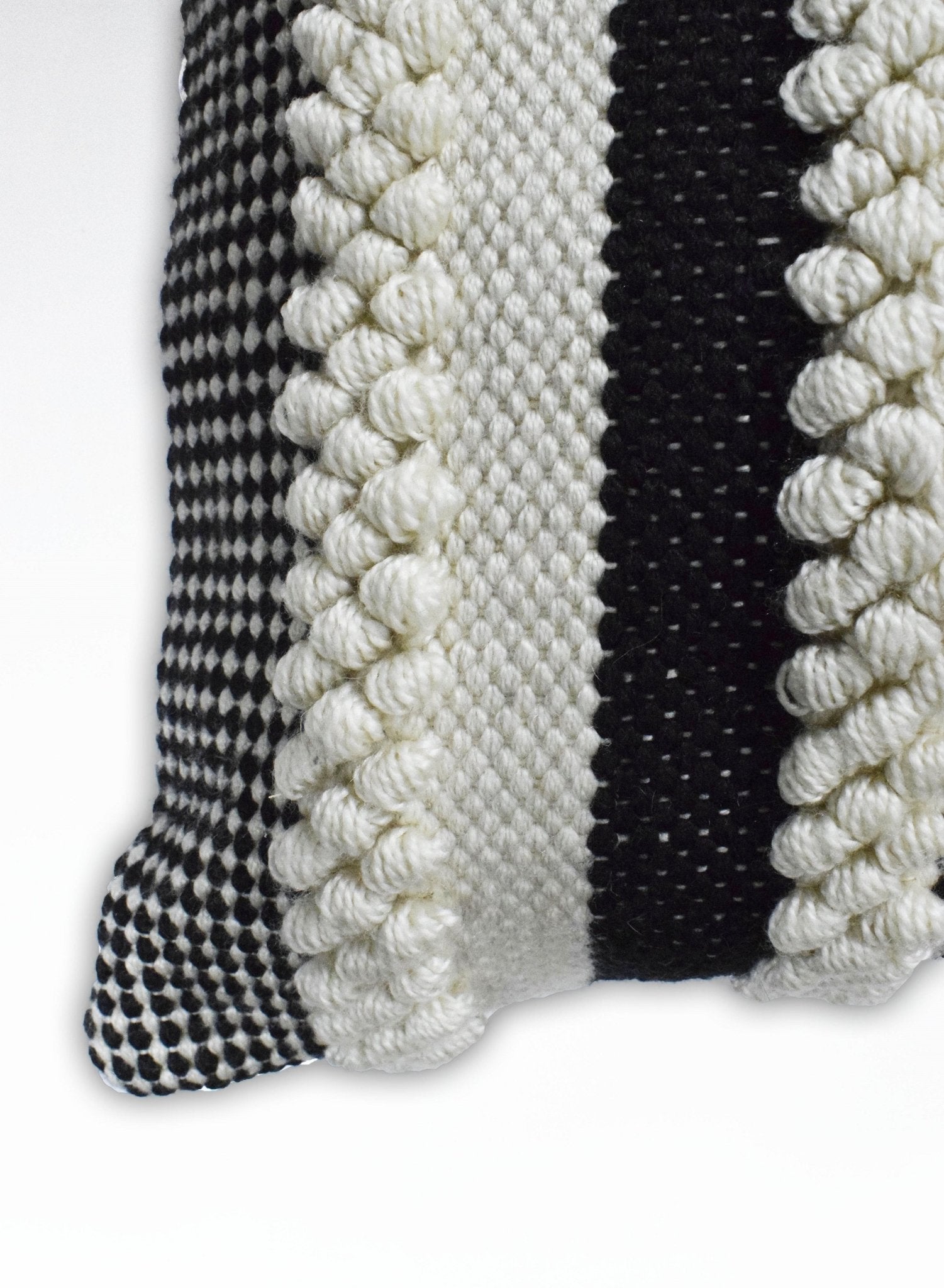 Square Outdoor and Indoor Safe Black and White Striped Pillow