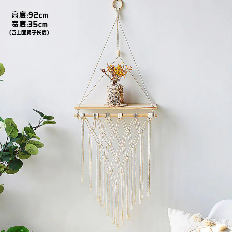 Bohemian Handwoven Tapestry Wall Shelf Decor